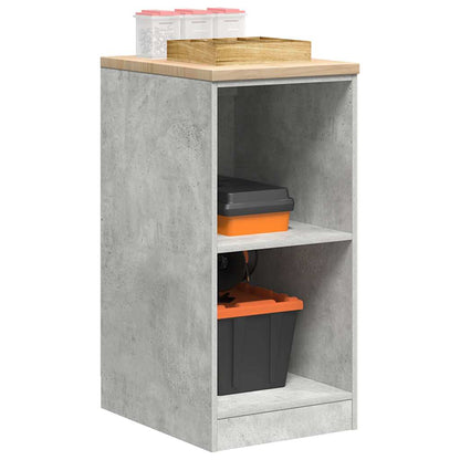 Garage Storage Cabinet Solid Wood Pine 40 x 51 x 85 cm 2 Shelves Concrete grey
