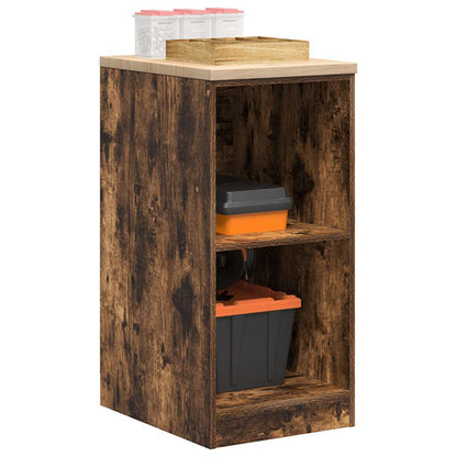 Garage Storage Cabinet Solid Wood Pine 40 x 51 x 85 cm 2 Shelves Smoked oak