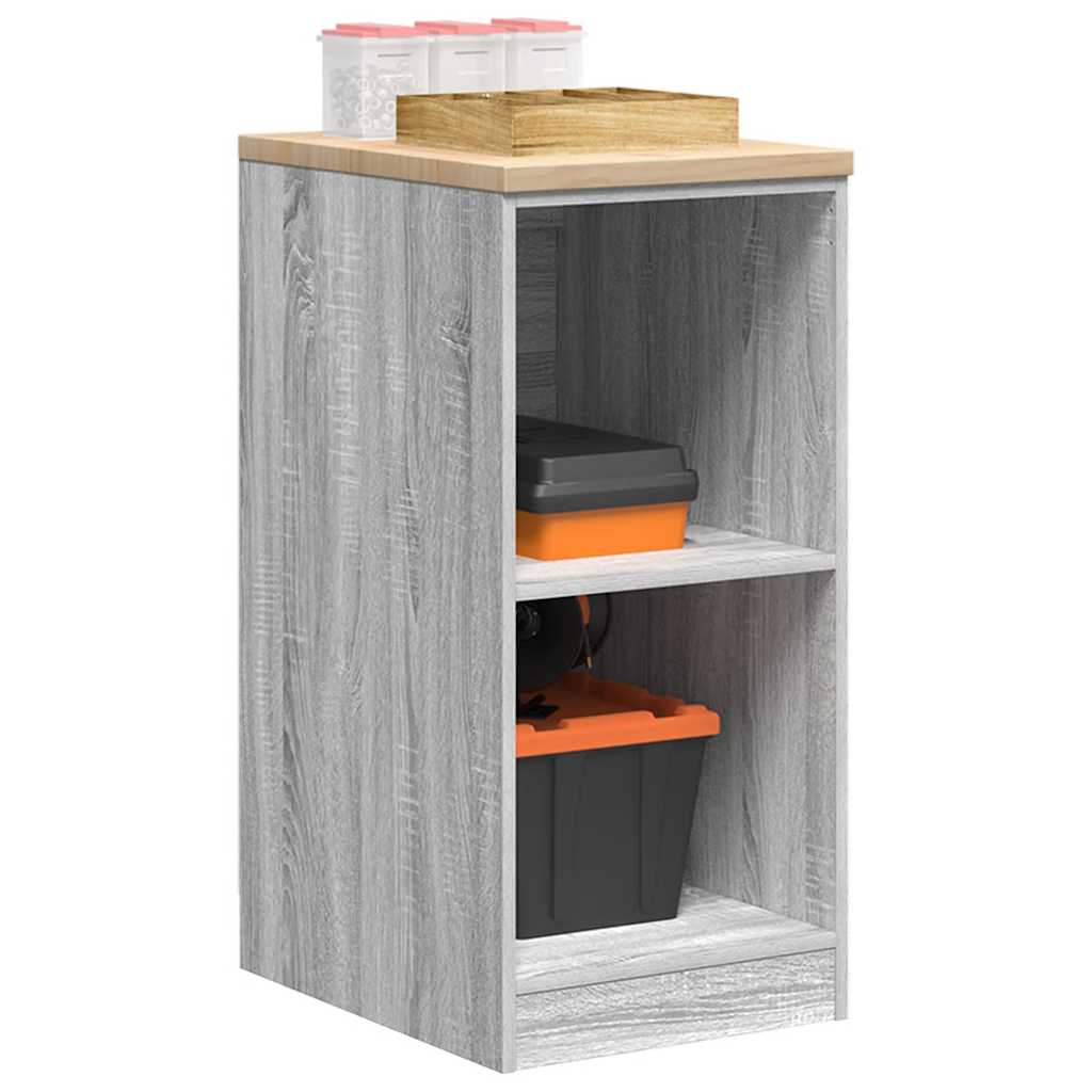 Garage Storage Cabinet Solid Wood Pine 40 x 51 x 85 cm 2 Shelves Grey sonoma