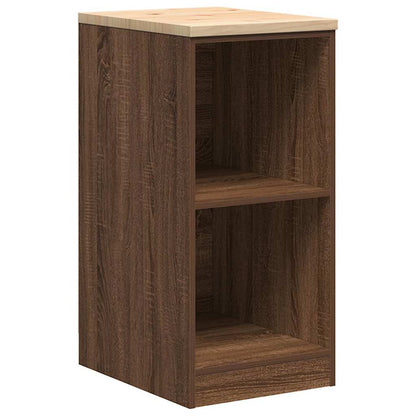 Garage Storage Cabinet Solid Wood Pine 40 x 51 x 85 cm 2 Shelves Brown oak