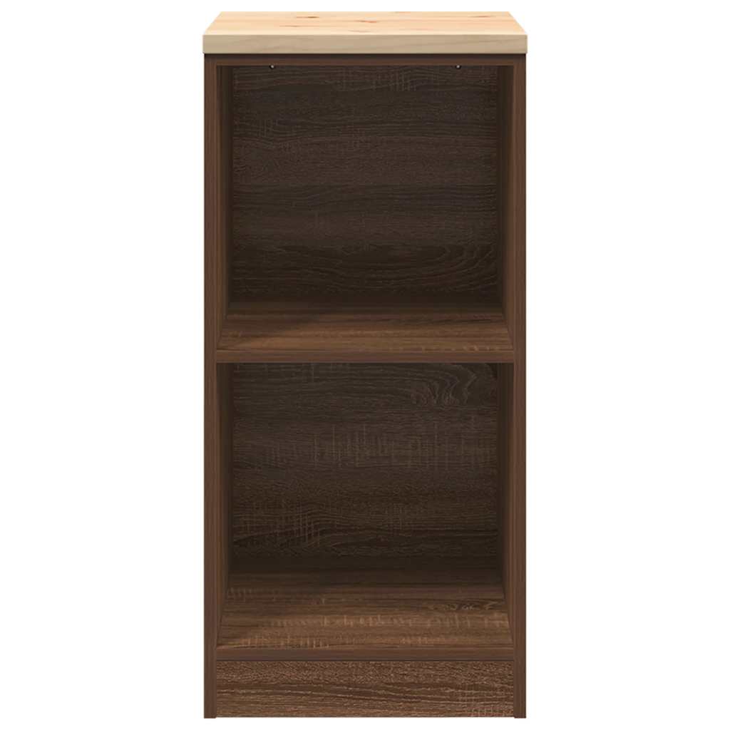 Garage Storage Cabinet Solid Wood Pine 40 x 51 x 85 cm 2 Shelves Brown oak