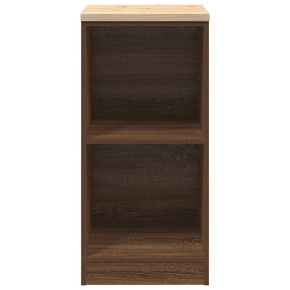 Garage Storage Cabinet Solid Wood Pine 40 x 51 x 85 cm 2 Shelves Brown oak