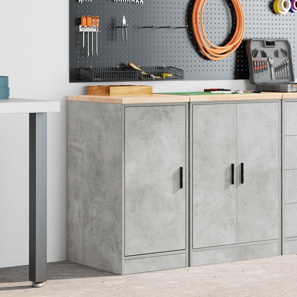 Garage Storage Cabinet Solid Wood Pine 40 x 51 x 85 cm 1 Wood Door Concrete grey