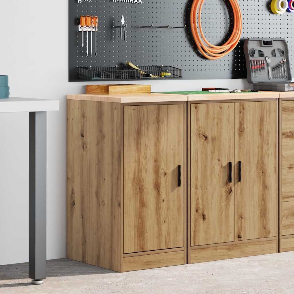 Garage Storage Cabinet Solid Wood Pine 40 x 51 x 85 cm 1 Wood Door Artisan oak