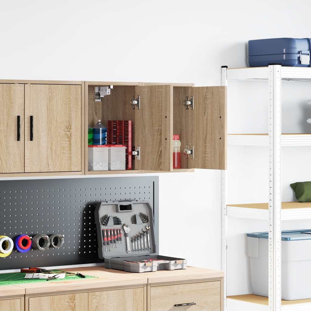 Garage Wall Cabinets Engineered Wood 2 pcs 30 x 30 x 41 cm Sonoma oak