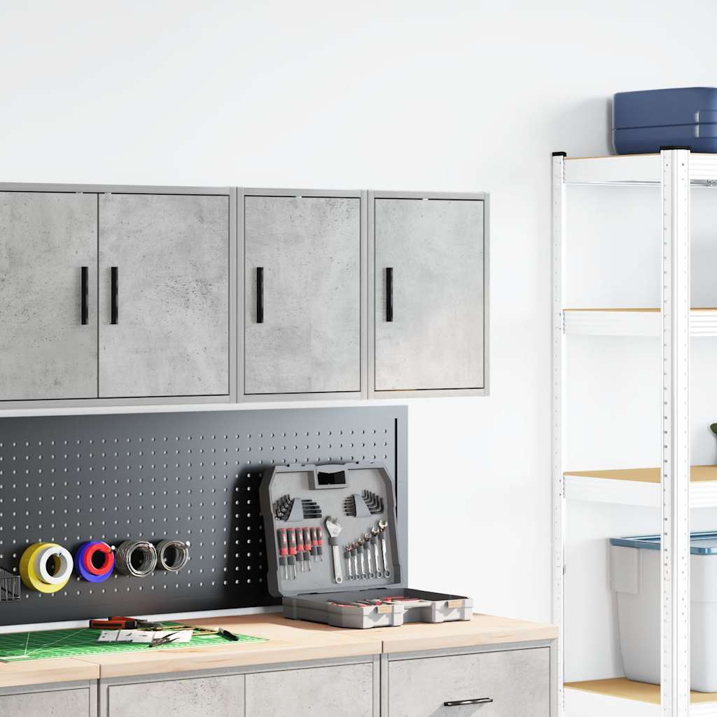 Garage Wall Cabinets Engineered Wood 2 pcs 30 x 30 x 41 cm Concrete grey