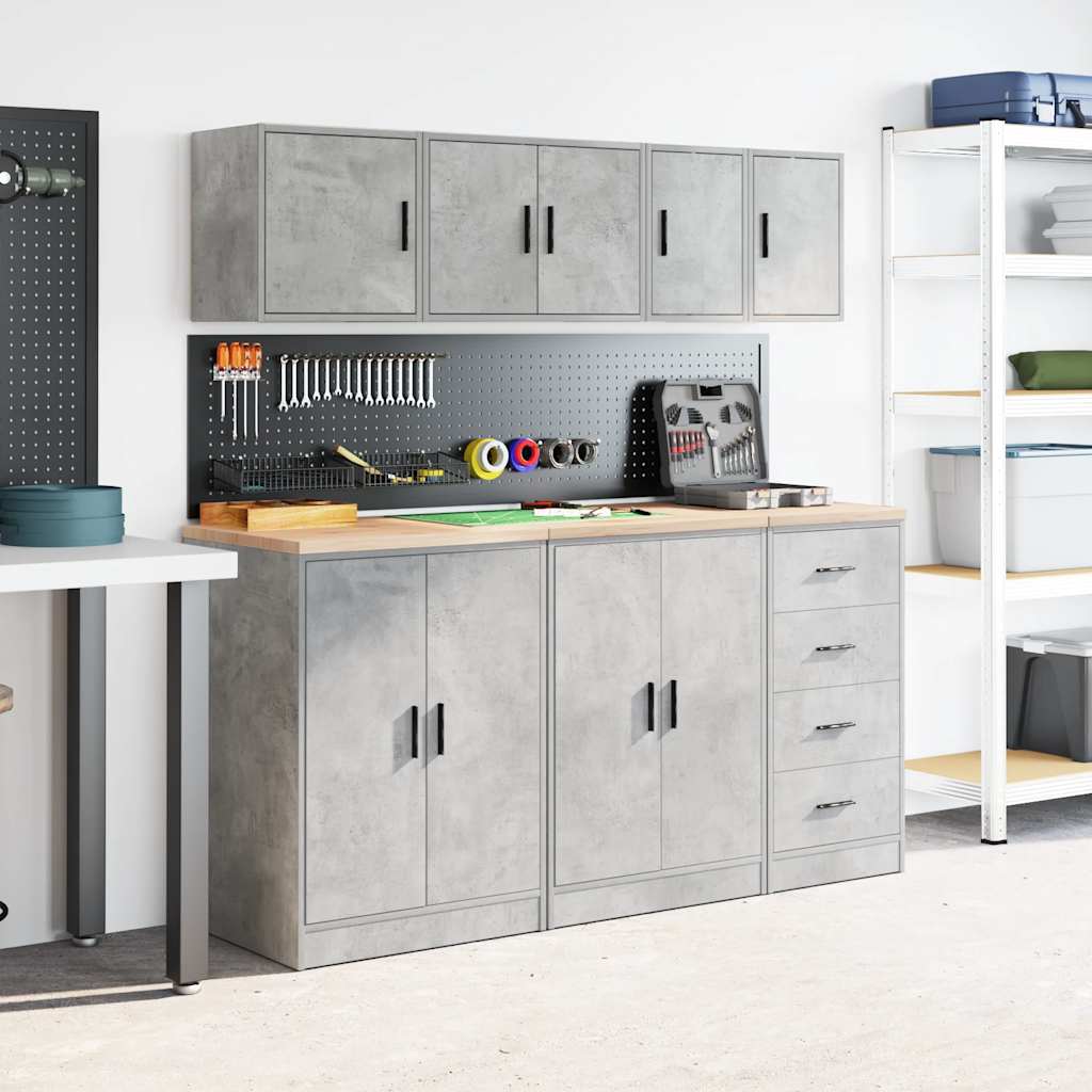 Garage Wall Cabinets Engineered Wood 2 pcs 30 x 30 x 41 cm Concrete grey