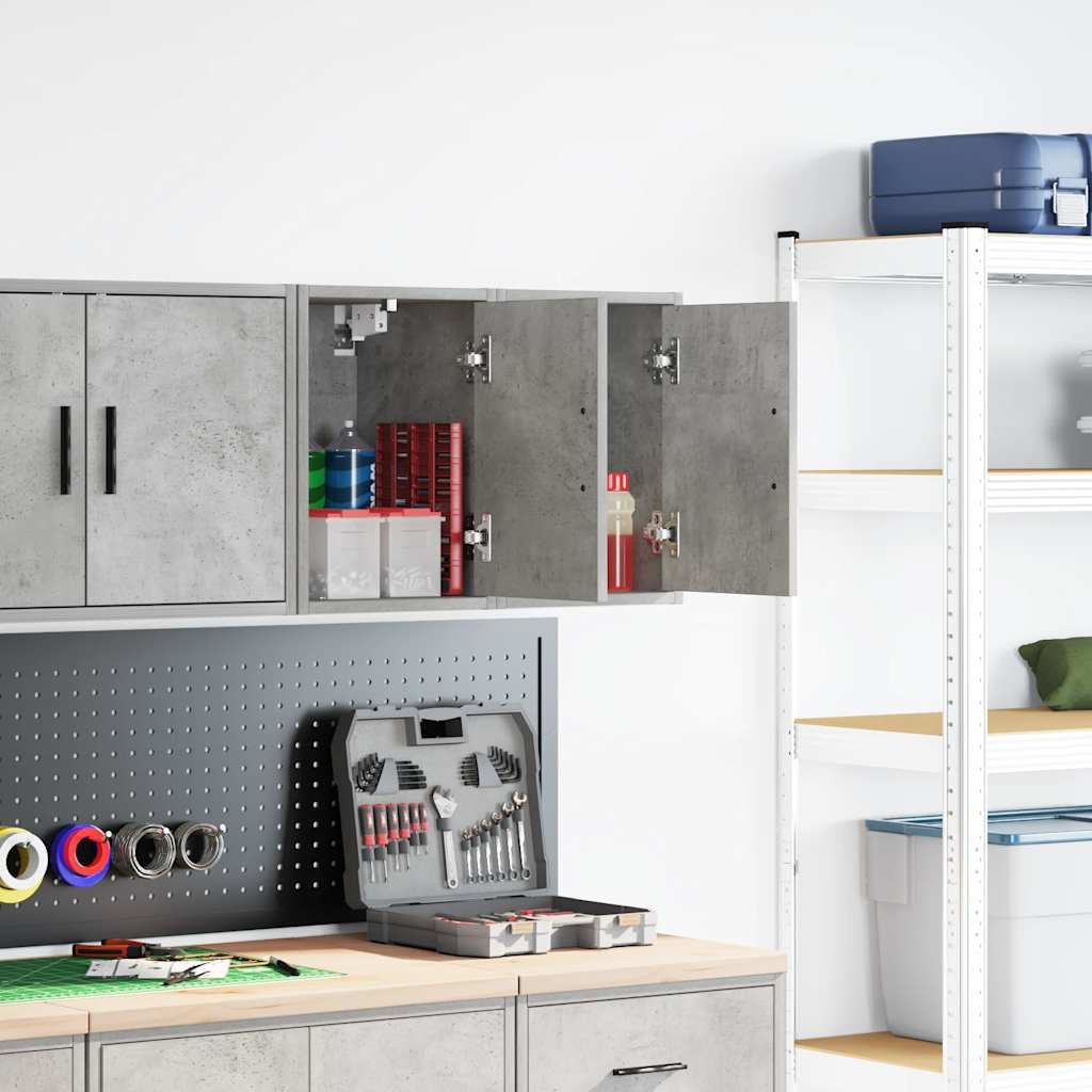 Garage Wall Cabinets Engineered Wood 2 pcs 30 x 30 x 41 cm Concrete grey