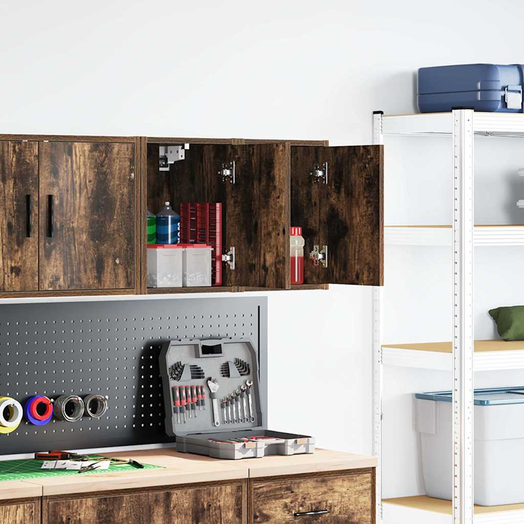 Garage Wall Cabinets Engineered Wood 2 pcs 30 x 30 x 41 cm Smoked oak