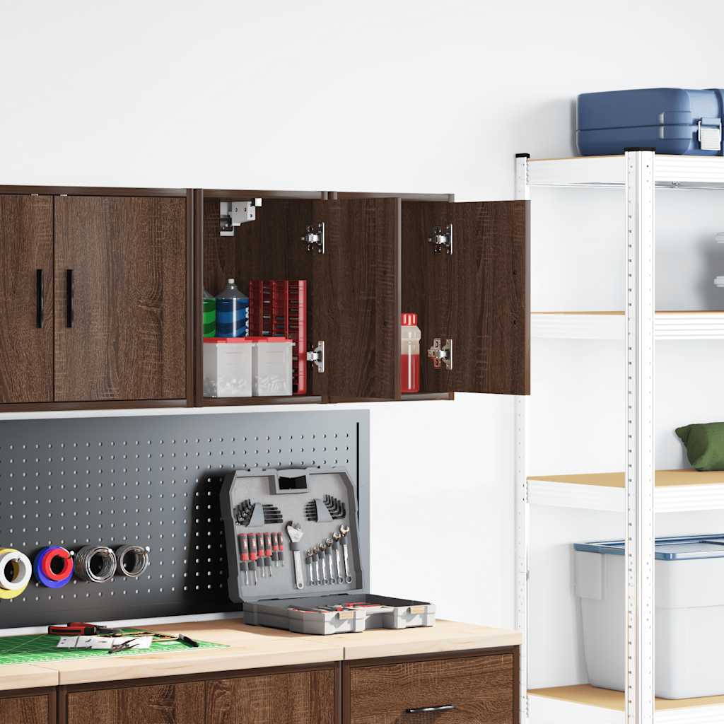 Garage Wall Cabinets Engineered Wood 2 pcs 30 x 30 x 41 cm Brown oak