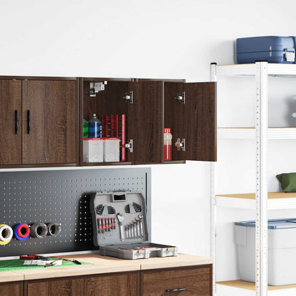 Garage Wall Cabinets Engineered Wood 2 pcs 30 x 30 x 41 cm Brown oak