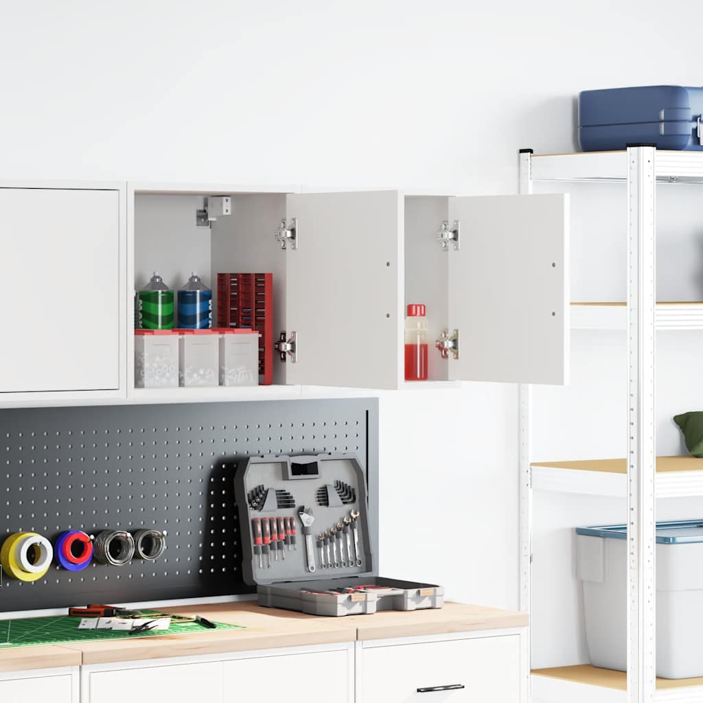 Garage Wall Cabinets Engineered Wood 2 pcs 40 x 30 x 41 cm White