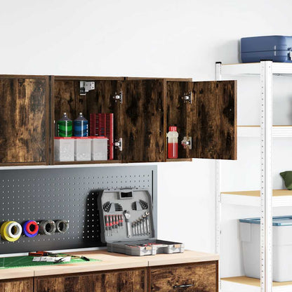 Garage Wall Cabinets Engineered Wood 2 pcs 40 x 30 x 41 cm Smoked oak