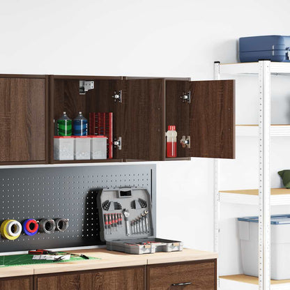 Garage Wall Cabinets Engineered Wood 2 pcs 40 x 30 x 41 cm Brown oak