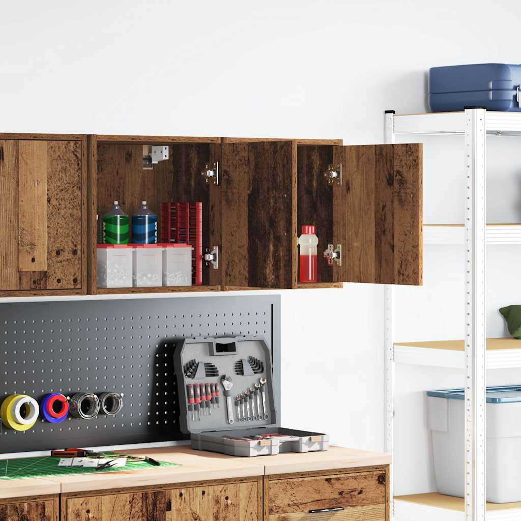 Garage Wall Cabinets Engineered Wood 2 pcs 40 x 30 x 41 cm Old wood