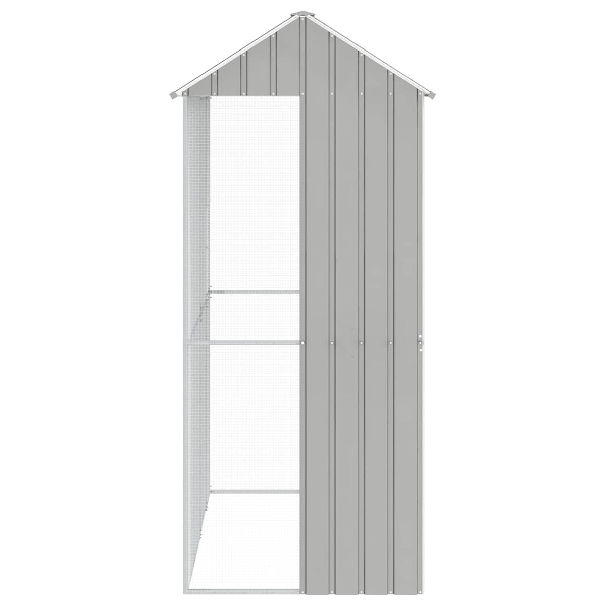 vidaXL Bird Cage with Storage Grey 215 x 110 x 247 cm Galvanised Steel 5