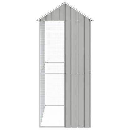 vidaXL Bird Cage with Storage Grey 215 x 110 x 247 cm Galvanised Steel 5