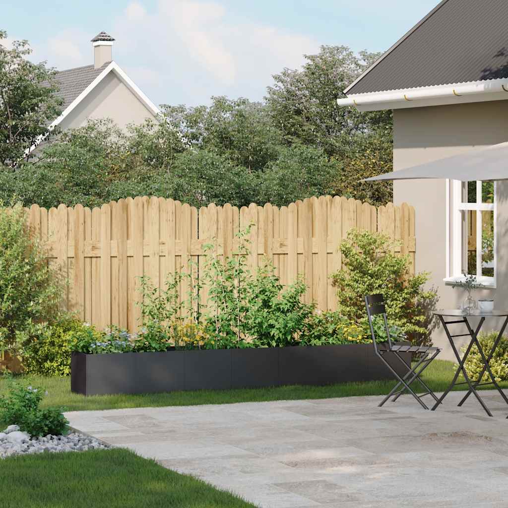 Planter 280x40x40 cm Cold-rolled Steel Black