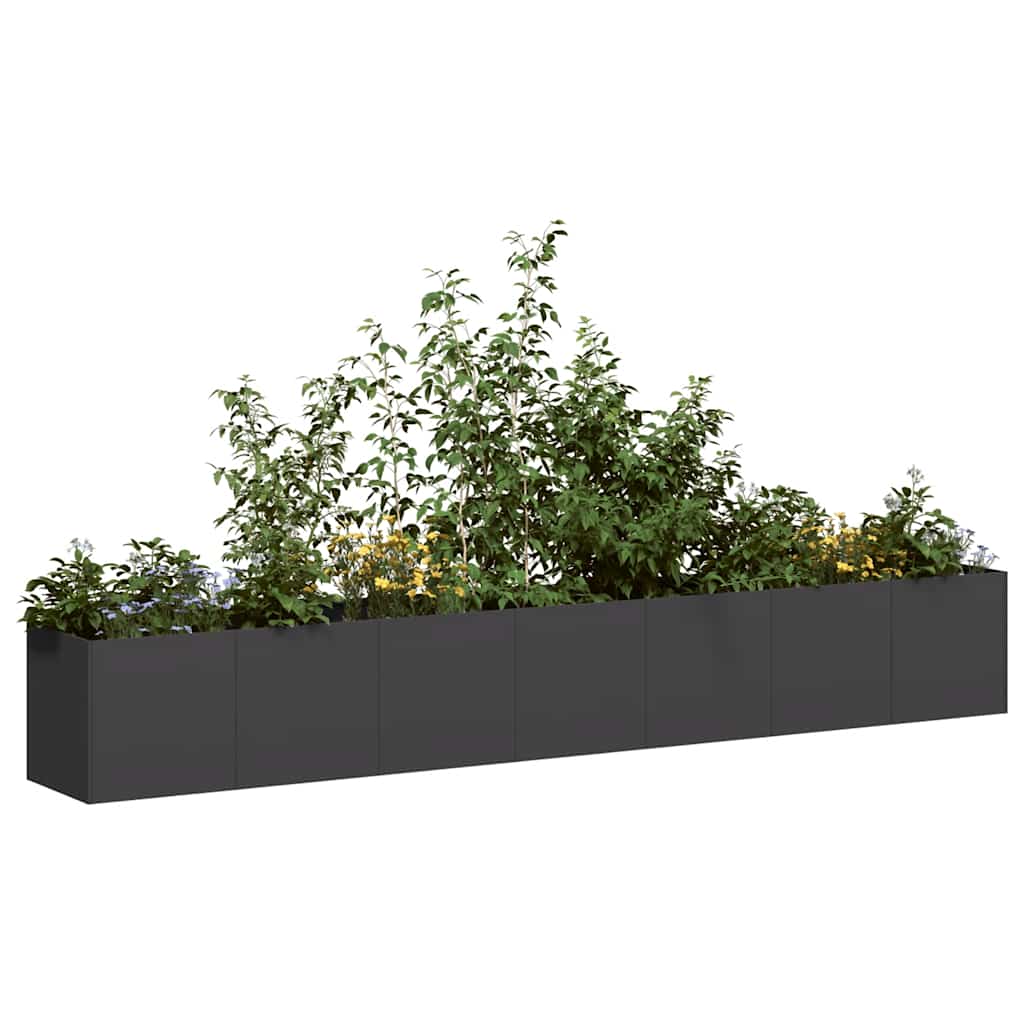 Planter 280x40x40 cm Cold-rolled Steel Black