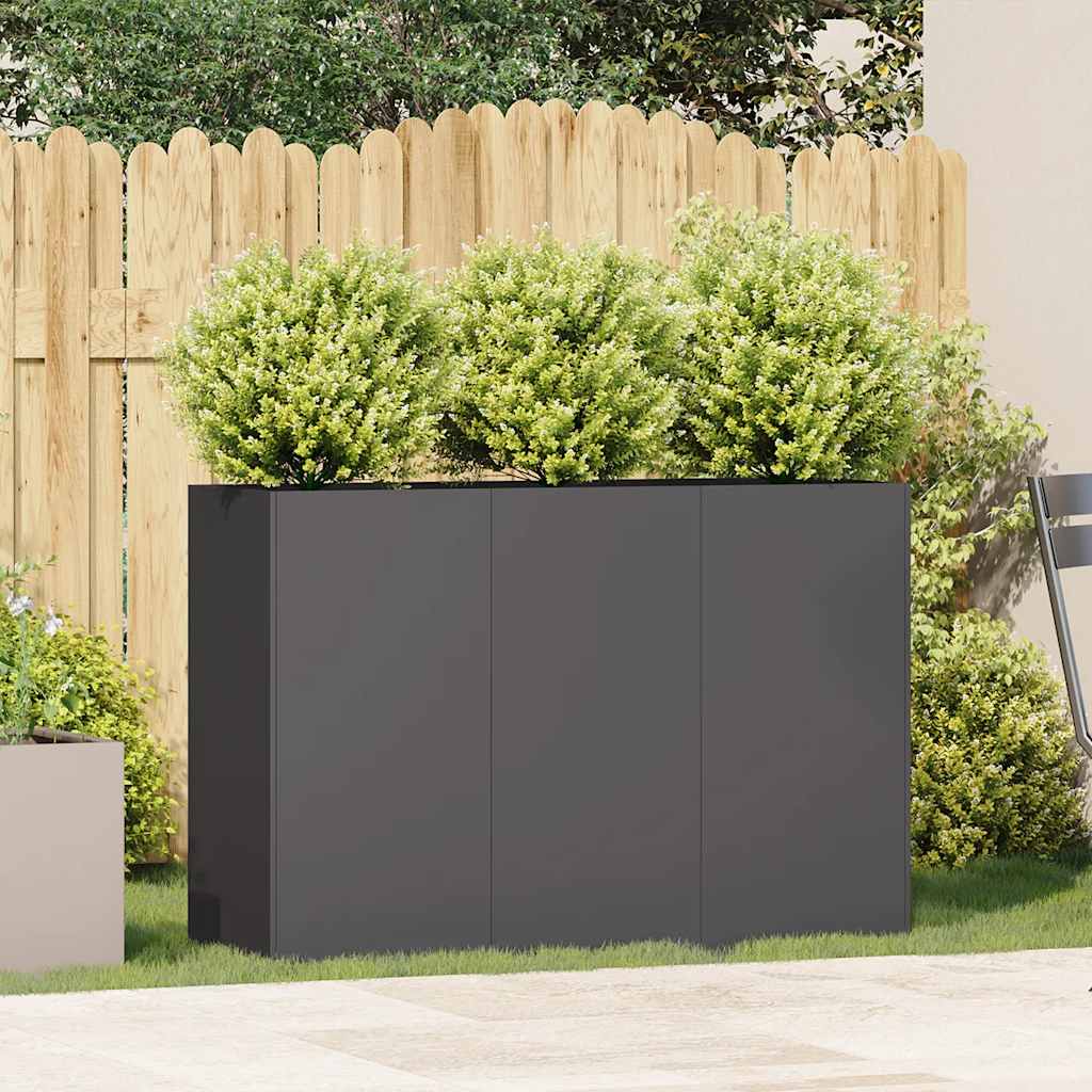 Planter 120x40x80 cm Cold-rolled Steel Black