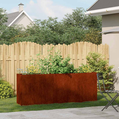 Planter 200x40x80 cm Cold-rolled Steel Weathering steel