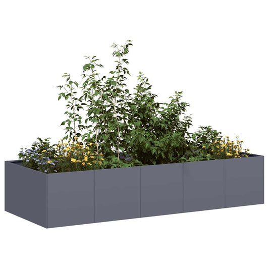 Planter 200x80x40 cm Steel Anthracite