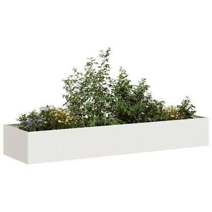 Planter 280x80x40 cm Steel White