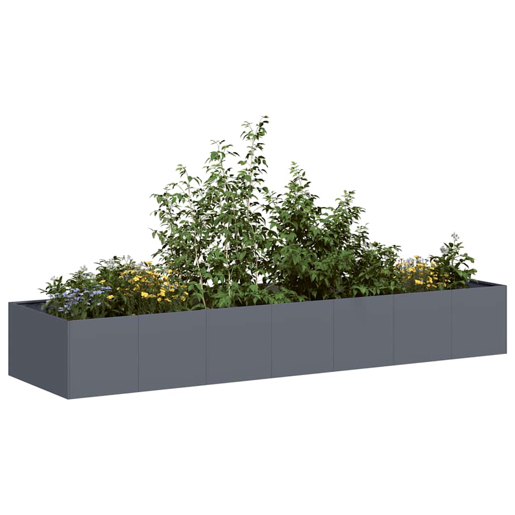 Planter 280x80x40 cm Steel Anthracite