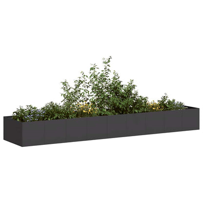 Planter 360x80x40 cm Steel Black