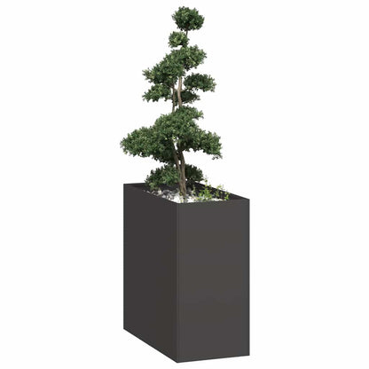 Planter Steel Depth 80 cm Height 80 cm Black 40 cm