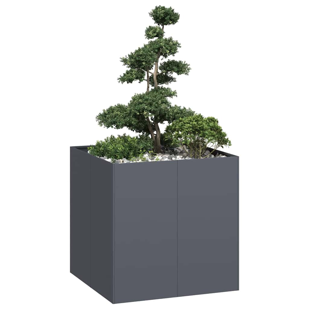 Planter Steel Depth 80 cm Height 80 cm Anthracite 80 cm