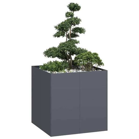 Planter Steel Depth 80 cm Height 80 cm Anthracite 80 cm