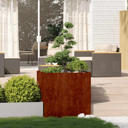 Planter Steel Depth 80 cm Height 80 cm Weathering steel 80 cm