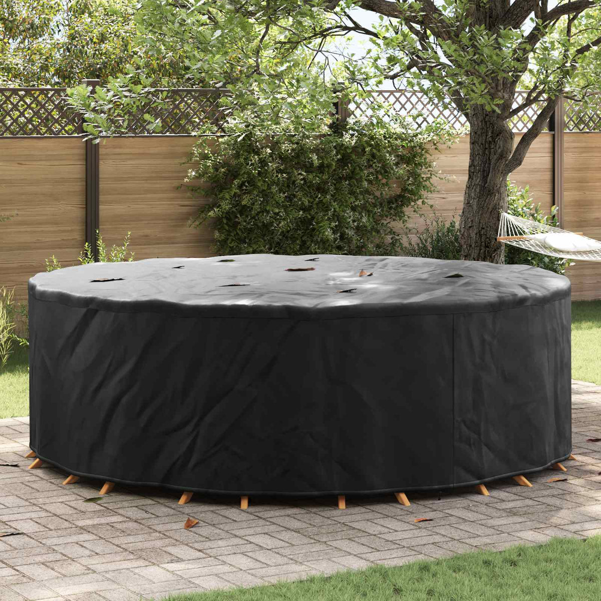 Furniture Cover 420D Oxford Fbric Round Black 420D Oxford Fabric 279 cm 71 cm 279 cm