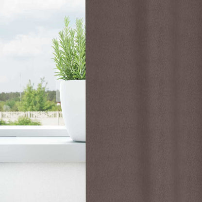 Blackout Curtains with Rings 2 pcs 225 x 140 cm Heading Tape Dark brown
