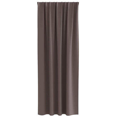 Blackout Curtains with Rings 2 pcs 225 x 140 cm Heading Tape Dark brown