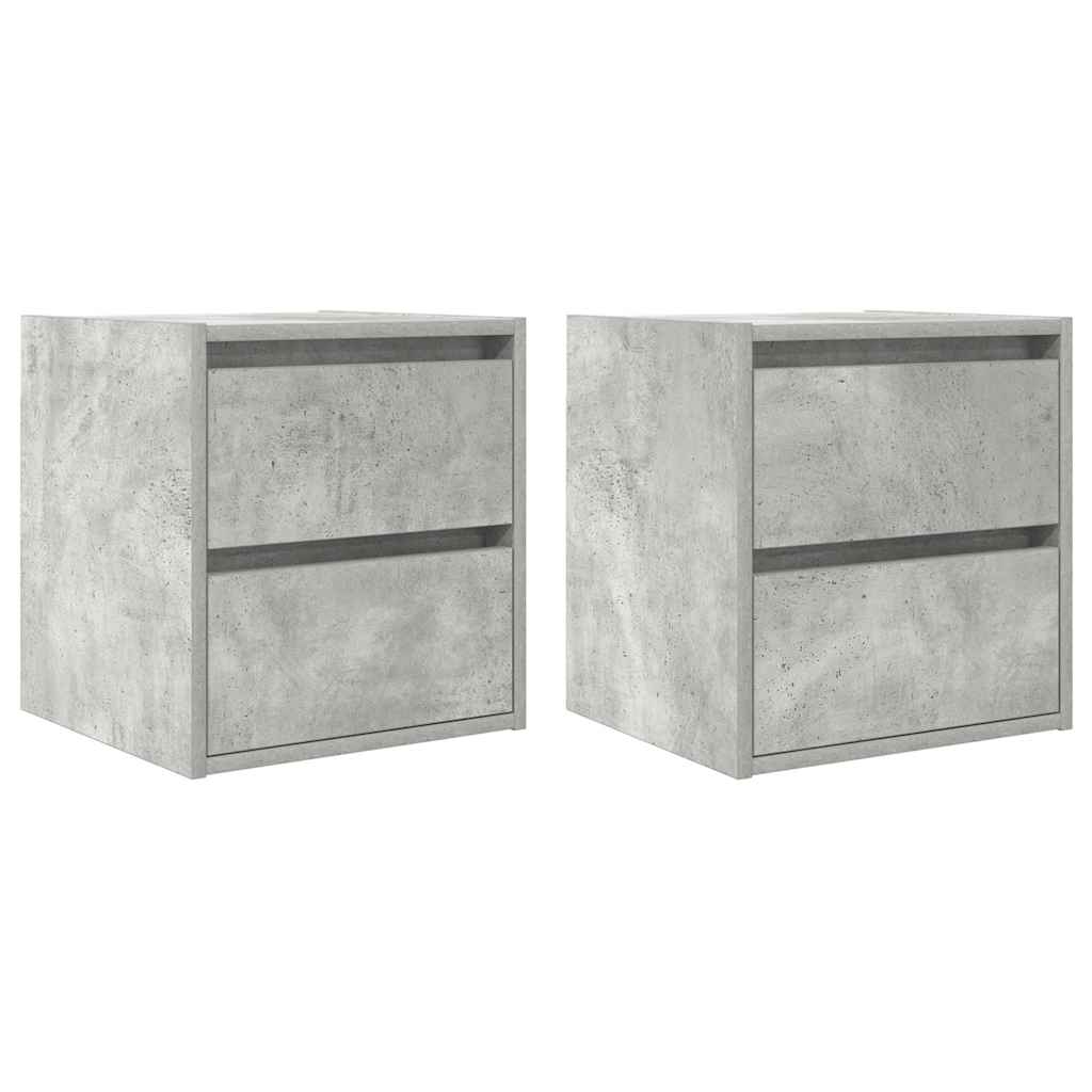 Wall-mounted Bedside Cabinet 38x34x40 cm Concrete grey 2
