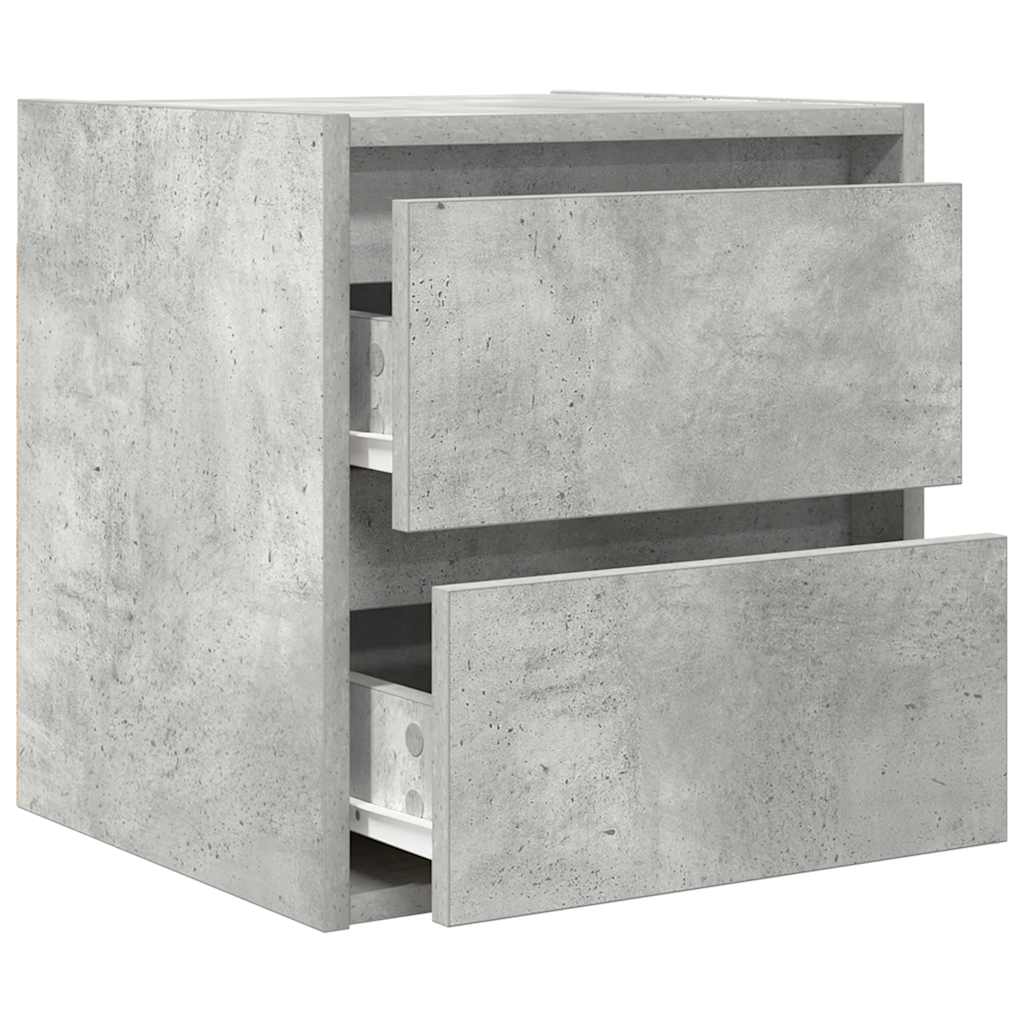 Wall-mounted Bedside Cabinet 38x34x40 cm Concrete grey 2