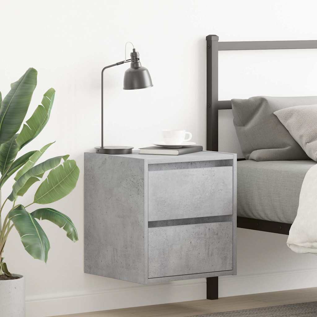 Wall-mounted Bedside Cabinet 38x34x40 cm Concrete grey 2