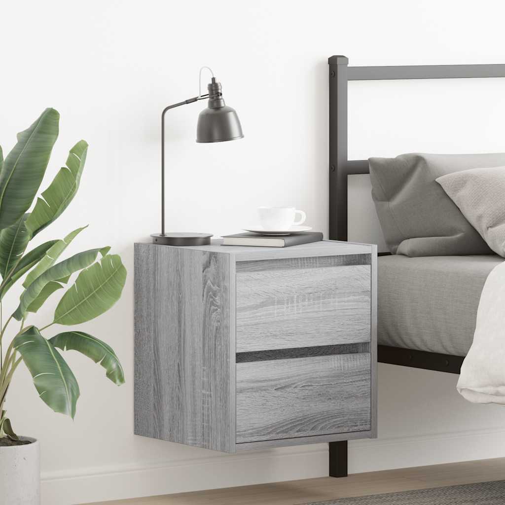 Wall-mounted Bedside Cabinet 38x34x40 cm Grey sonoma 2