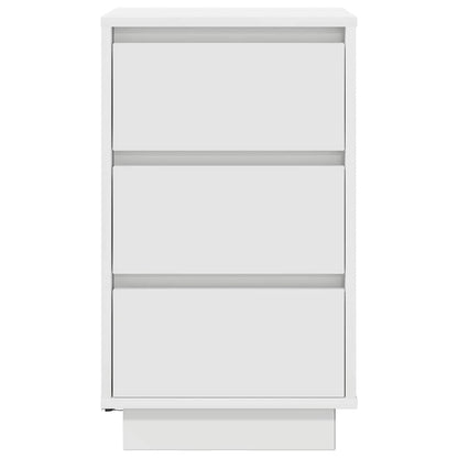 Bedside Cabinet with LED Lights 38x34x50 cm White 65 cm