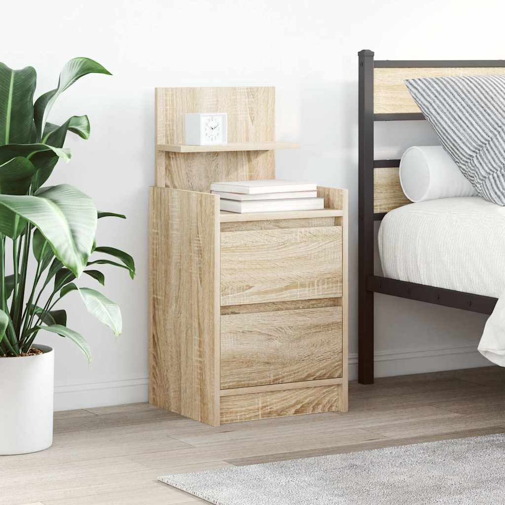 Bedside Cabinet with 2 Drawers 38x34x80 cm Sonoma oak 1