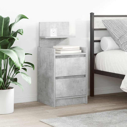 Bedside Cabinet with 2 Drawers 38x34x80 cm Concrete grey 2