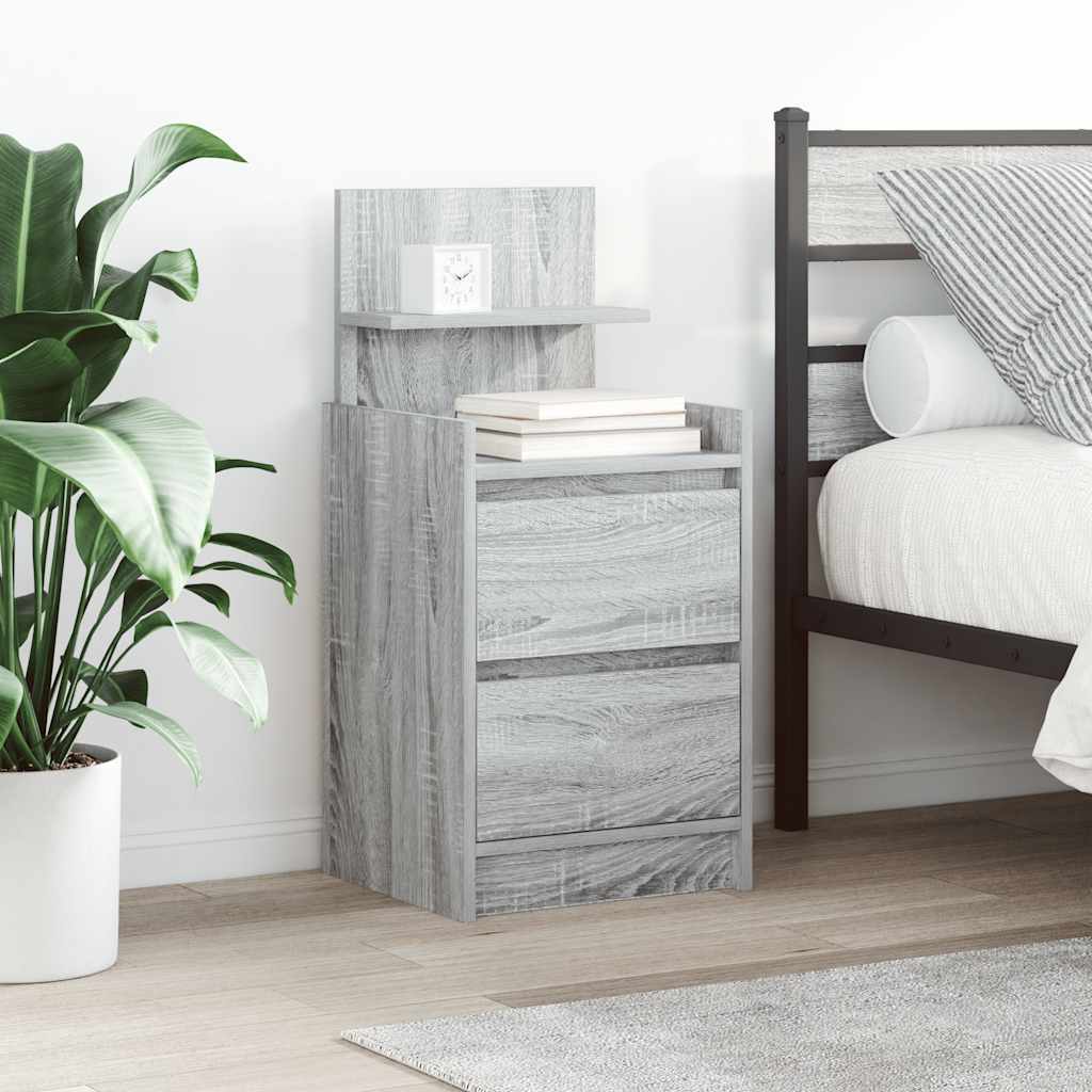 Bedside Cabinet with 2 Drawers 38x34x80 cm Grey sonoma 2