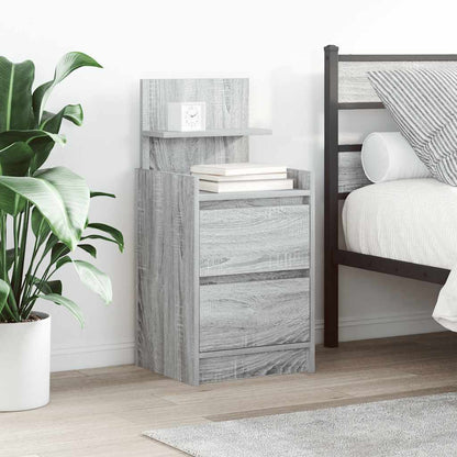 Bedside Cabinet with 2 Drawers 38x34x80 cm Grey sonoma 2
