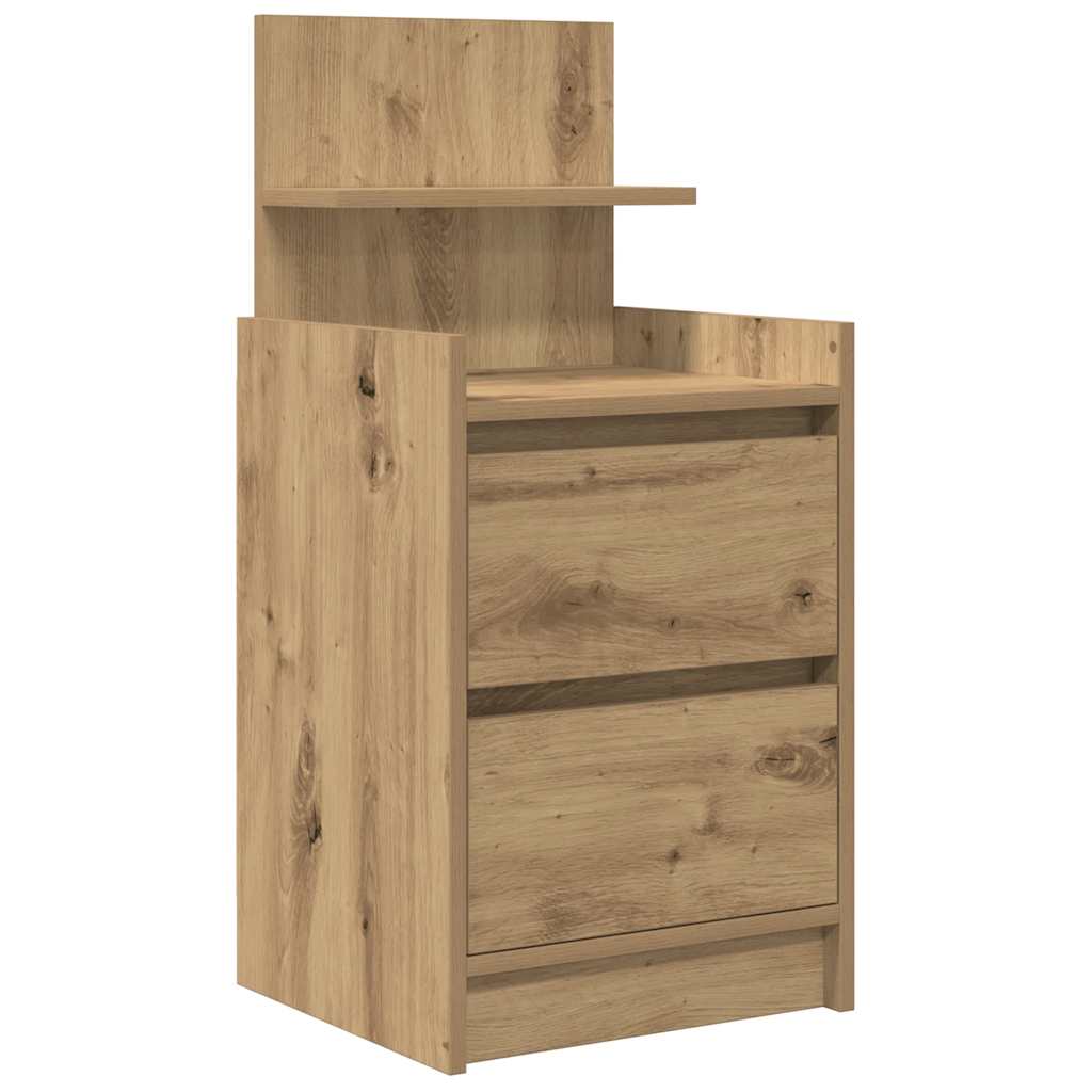 Bedside Cabinet with 2 Drawers 38x34x80 cm Artisan oak 1