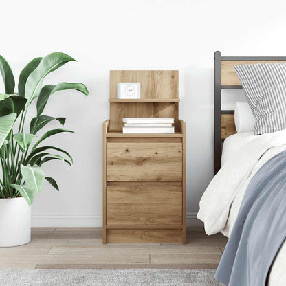 Bedside Cabinet with 2 Drawers 38x34x80 cm Artisan oak 1