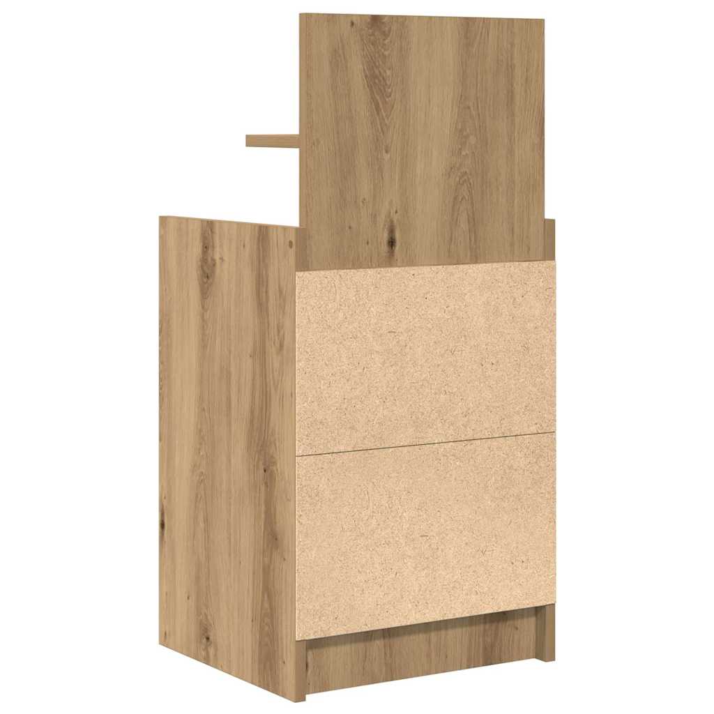 Bedside Cabinet with 2 Drawers 38x34x80 cm Artisan oak 1