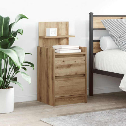 Bedside Cabinet with 2 Drawers 38x34x80 cm Artisan oak 1