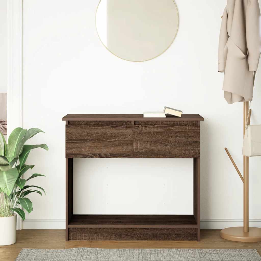 Console Table with Drawers 85,5x38,5x74,5 cm Brown oak